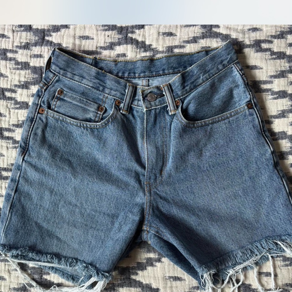 Blue Denim Cutoff Shorts
